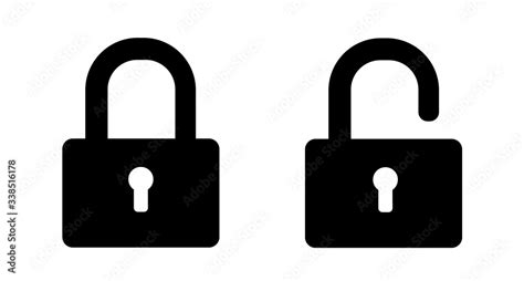 Set Of Lock Icons Padlock Silhouette On White Background Locks Icons