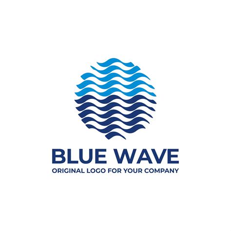 Blue Wavy Flowing Water Logo Can Be Used As Symbols Brand Identity
