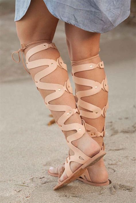 Gladiator Leather Sandals Gold Lace Up Wedding Sandals Greek Etsy