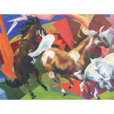 1960s Expressionist Horses And Lightning Painting Chairish