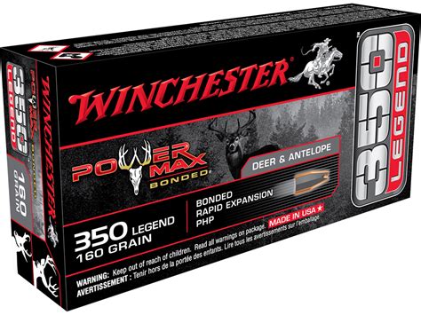 Winchester Power Max Bonded Ammo 350 Legend 160 Grain Protected Hollow