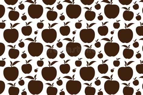 Brown Apple Shape Fruit Shape Pattern On A White Background Stock