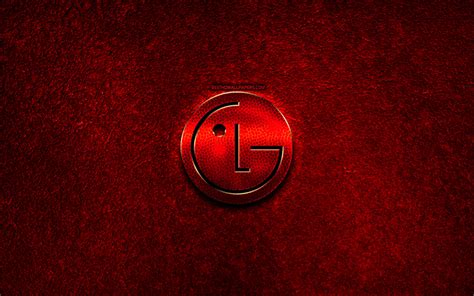 Download Wallpapers Lg Logo Red Stone Background Creative Lg Brands
