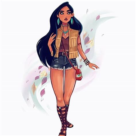 Artist Art By Elliee Modern Pocahontas She Looks Great It S Freaking Hot Today I Don T