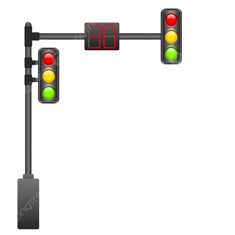 traffic light with time count vector traffic light street red green yellow png and vector
