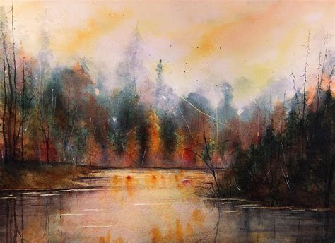 Autumn Solitude Watercolors 11x15 Painting