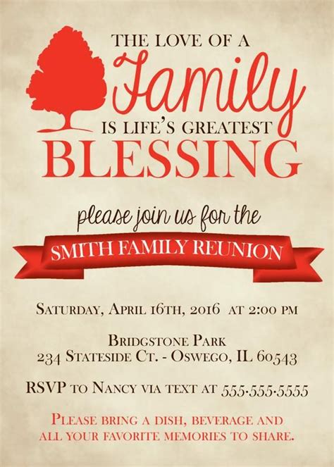 Free Printable Invitations Family Reunion
