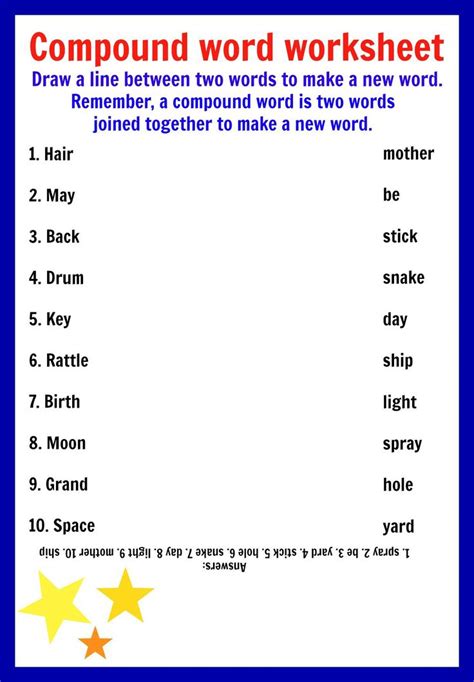 Compound Words With Images Compound Words Worksheets Compound