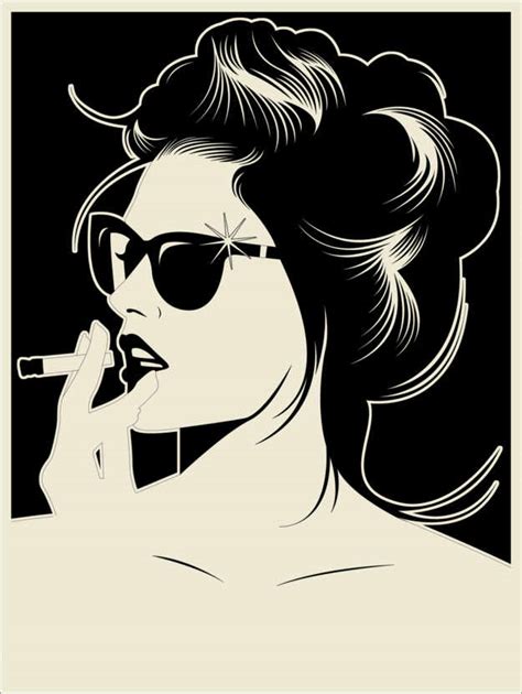 Smoking Girl Print By Dolceq Posterlounge