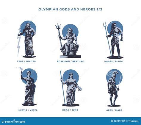 Dioses Y H Roes De Olimpian Ilustraci N Del Vector Ilustraci N De Atena Minerva