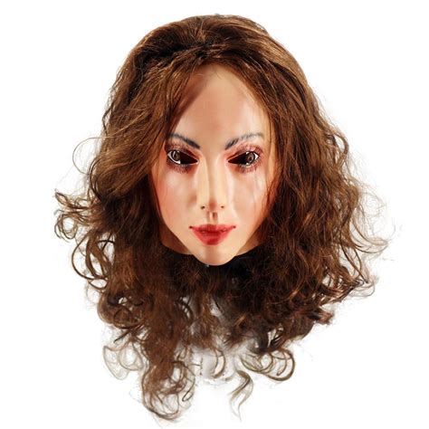Реалистичная женская латексная маска женское лицо латексная маска на Хэллоуин с париком леди
