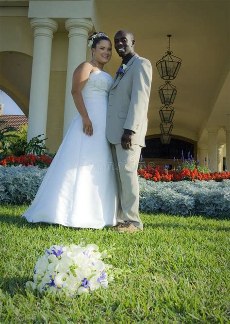 Mixed Race Wedding Couple Stock Photo Image Of Attractive 9834784