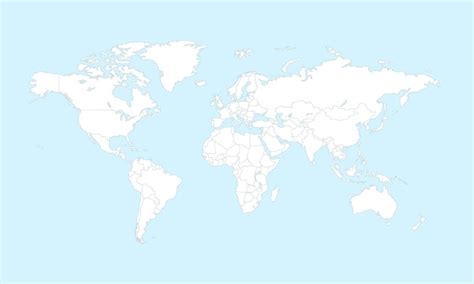 Premium Vector World Map With Countries Borders Outline