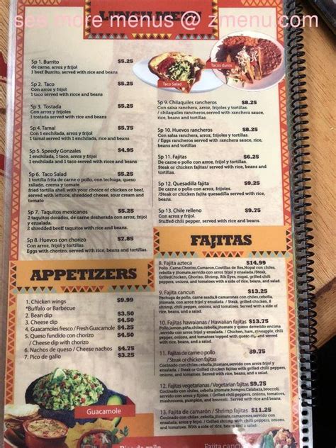 Online Menu Of El Azteca Mexican Restaurant Restaurant Huntsville