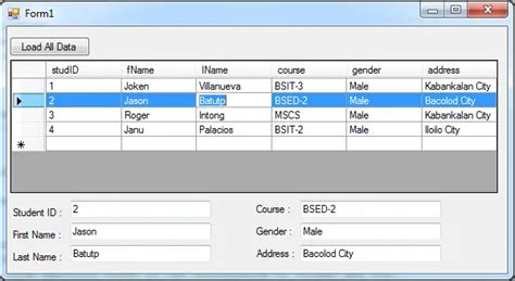 How To Display Selected Row From Datagridview Into Textbox Using C