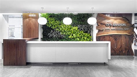 Ofs Brands Green Wall Waterfall Materials Reception Desk Reception