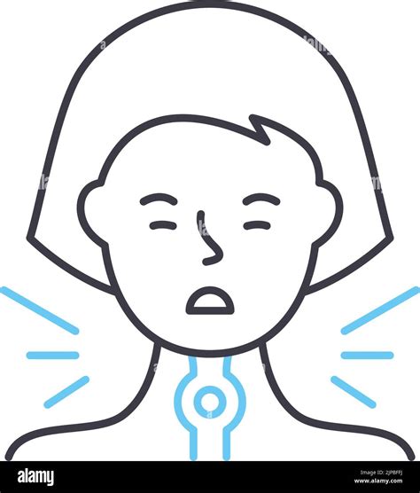 Pain When Swallowing Line Icon Outline Symbol Vector Illustration