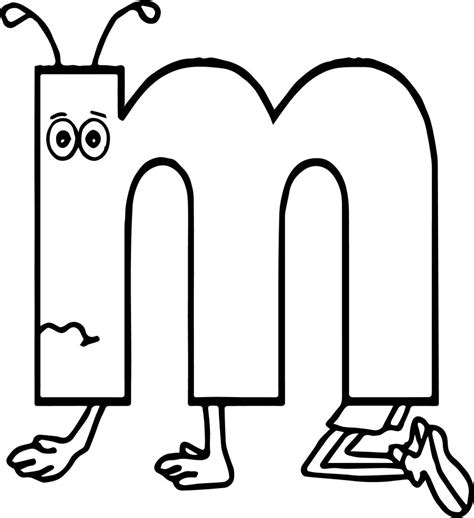 M Free Of The Alphabet Letters Coloring Page