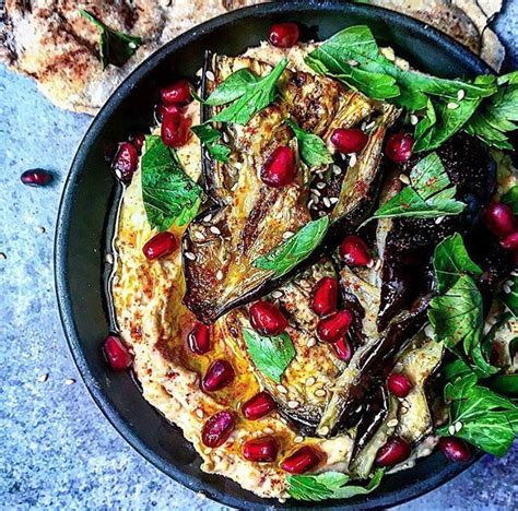 This recipe comes together quickly, without a mixer the turkish flatbread recipe i'm sharing today is bazlama. Hummus, Roasted Eggplant, Pomegranate Seeds With Middle ...