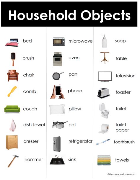 Esl Vocabulary Bundle Household Objects The Measured Mom