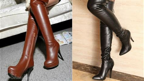 Stylish And Gorgeous Leather Thigh High Knee Boots For Women YouTube