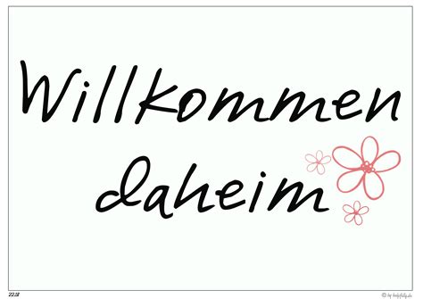 Gestalte einzigartige produkte für dein ganz persönliches traumhaus. Vorlage | Schild "Willkommen daheim" (Blumen-rot ...