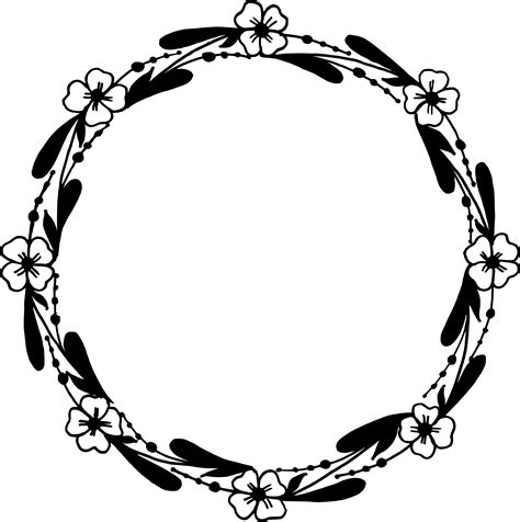 10 Circle Floral Frame Vector Png Transparent Svg