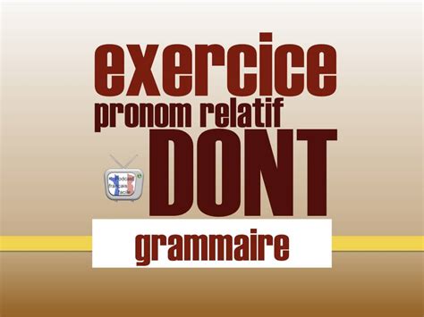 Pronom Relatif French Exercises Pdf