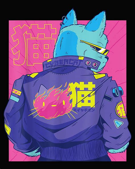 Anime Cybercat Ninja Cat Gothic Aesthetic E-Girl E-Boy Png | Etsy
