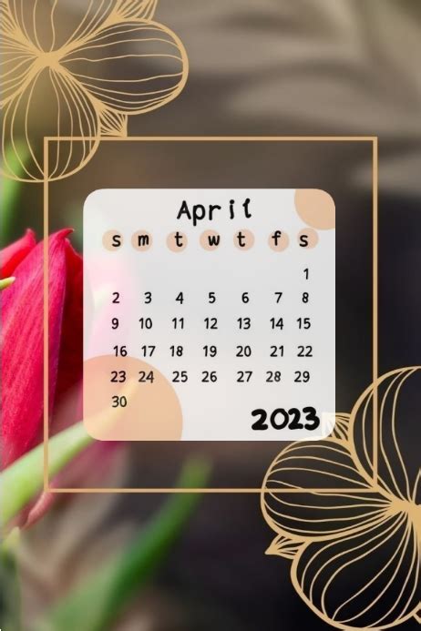 Copy Of April Calendar Template Poster Postermywall