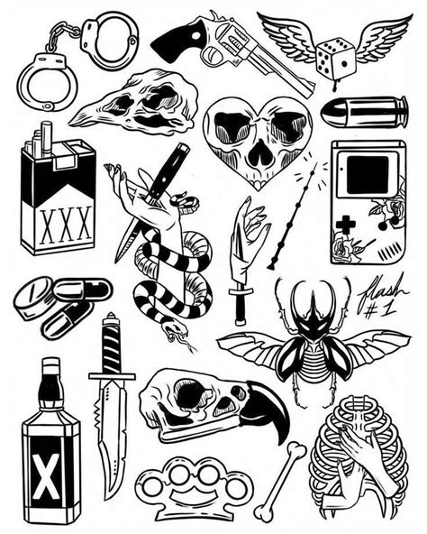 Black And White Tattoo Flash Art