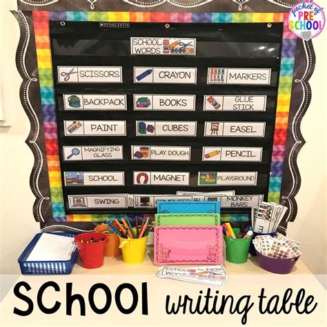 School Themed Activities And Centers With Images Preschool Writing