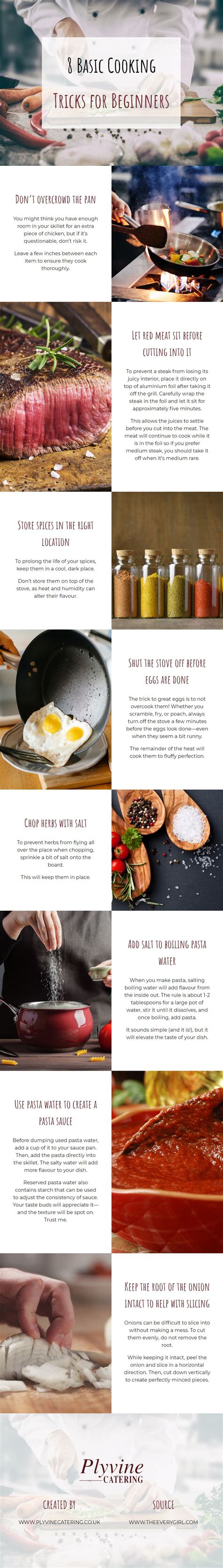 in this infographic we share 8 basic cooking tricks for beginners basic cooking cooking for