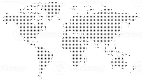 Dotted World Map 11887509 Png