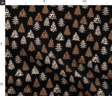 Leopard Print Christmas Trees Leopard Fabric Spoonflower
