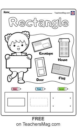 Rectangle Free Shapes Worksheets For Preschool Shapes Worksheet
