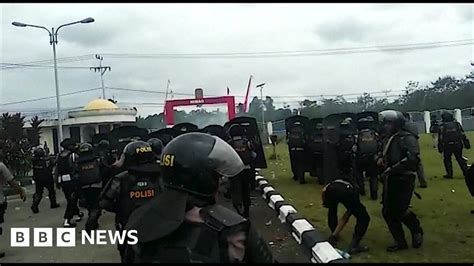 Papua Unrest Indonesia Police Fire Tear Gas Amid Protests Bbc News