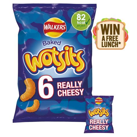 Walkers Wotsits Really Cheesy Multipack Snacks Crisps 6x165g