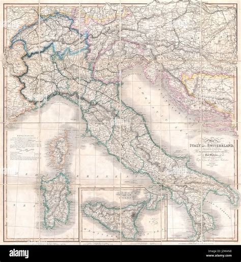 1859 Smith Folding Case Map Of Italy And Switzerland Geographicus