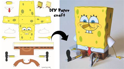 Spongebob Squarepants Diy 3d Easy Paper Craft Youtube