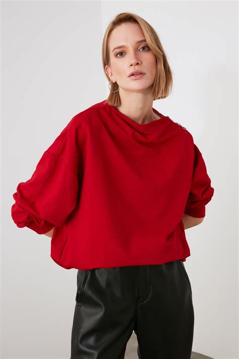 Trendyol Red Knitted Sweatshirt