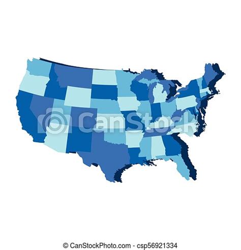 Political Map Of Usa Vector Illustration Design Canstock