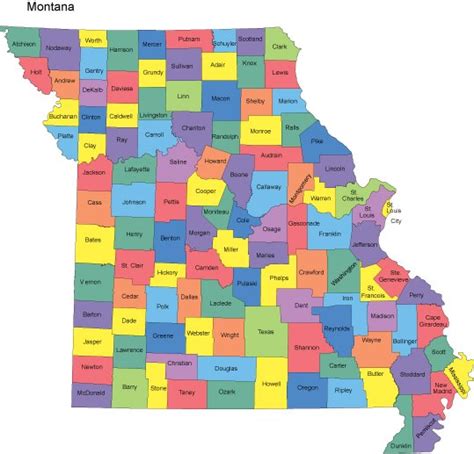 Missouri Powerpoint Map Counties