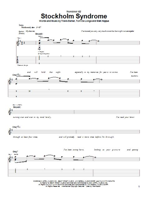 Stockholm Syndrome By Blink 182 Guitar Tab Guitar Instructor