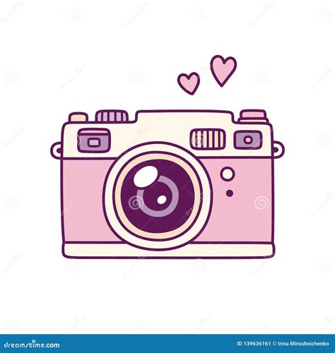 Pink Retro Photo Camera Stock Vector Illustration Of Shutter