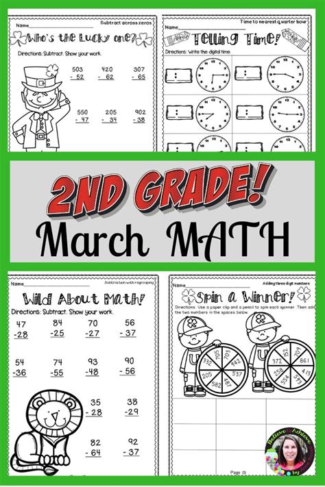 March Math Worksheets 2nd Grade 2nd Grade Math Math Math Lesson Plans