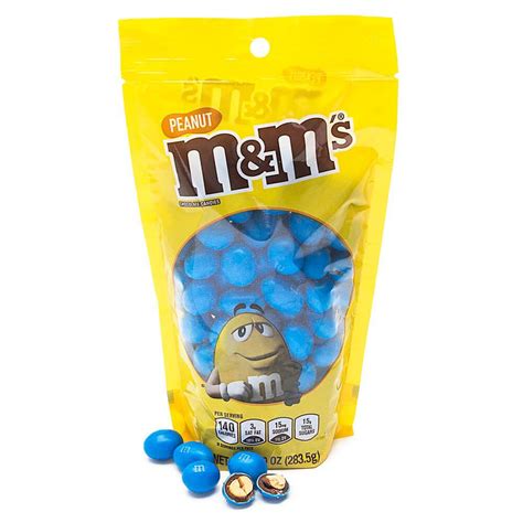 Peanut Mandms Milk Chocolate Candy Blue 10 Ounce Bag Candy Warehouse