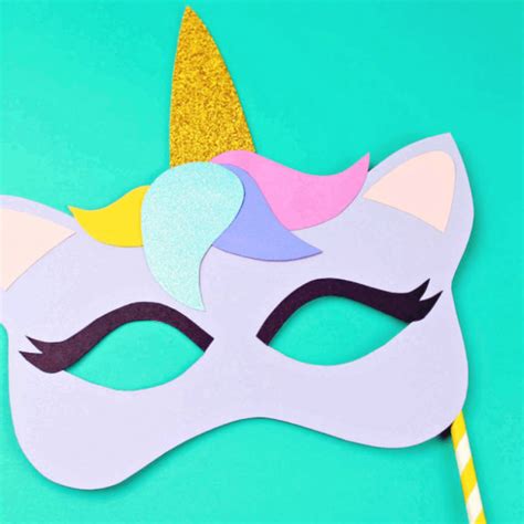 Free Printable Unicorn Masks Paper Trail Design Unicorn Mask Template