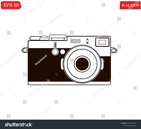 Camera Retro Flat Designcamera Vintage Iconphotocamera Stock Vector