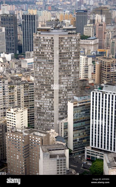 Aerial View Of High Rise Buildings In Sao Paulo Brazil Edificio Italia